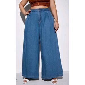 High Waist Extra Wide Leg Jeans Women’s Sz 6 Drape Fit Denim Pants – EUC
